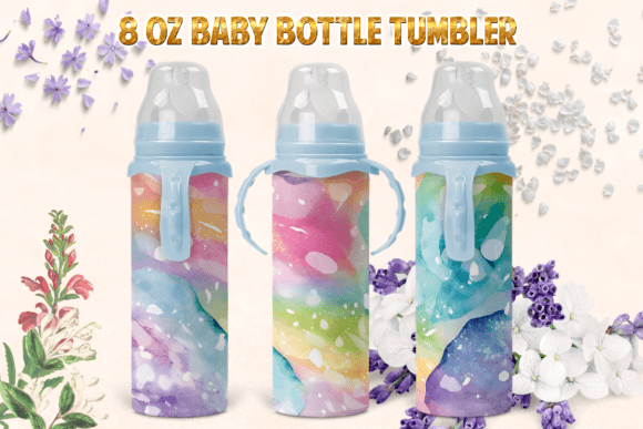 Download Rainbow Papers Watercolor 8oz Baby Bottl - Rainbow papers Collection