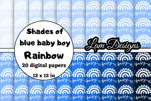 Download Shades of Blue Baby Boy Rainbow Papers - Rainbow papers Collection