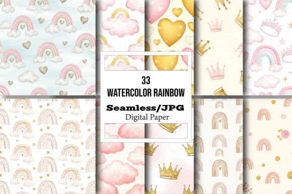 Download Watercolor Rainbow Papers for Girls - Premium Resources