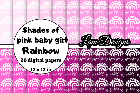 Download Shades of Pink Baby Girl Rainbow Papers - Rainbow papers Collection