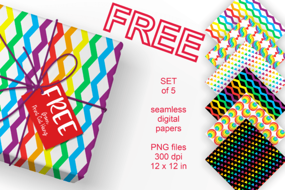 Download Free Pride Rainbow Papers - Set of 6 PNG - Premium Bundle