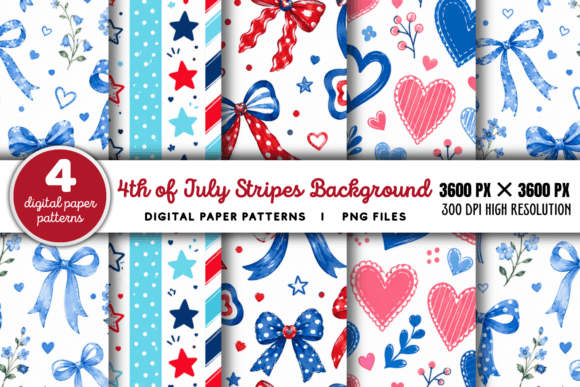 Download 4th of July Stripes Digital Paper 2 - Stripes digital paper Collection