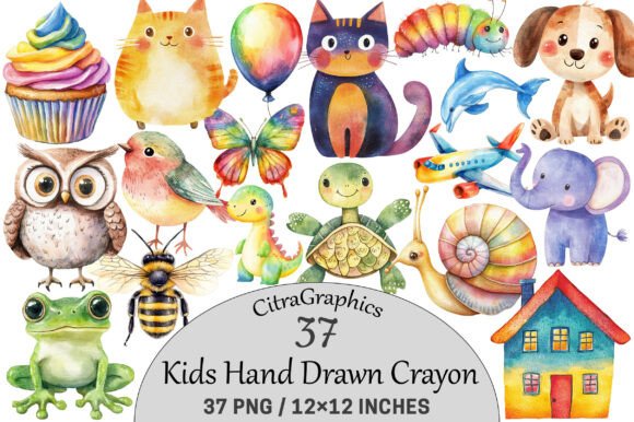 Download Kids Hand Drawn Crayon Clipart. - Crayon clipart Collection