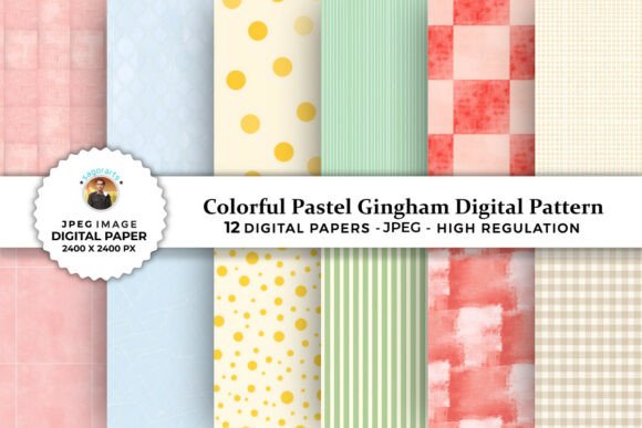 Download Colorful Pastel Gingham Digital Patterns - Gingham digital patterns Collection