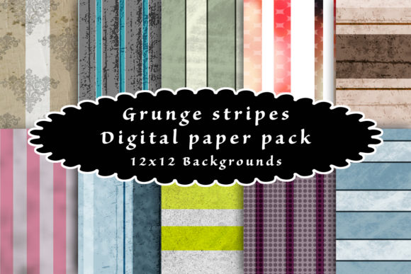 Download Grunge Stripes Digital Paper Pack - Stripes digital paper Collection